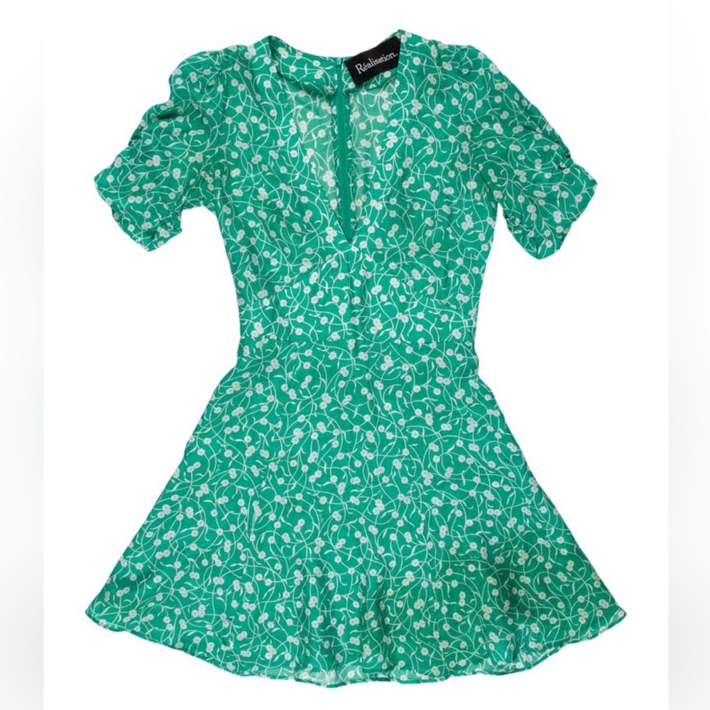 Realisation par ozzie floral mini dress green